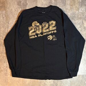 October's Very Own 2022 NBA Playoffs Raptors OVO Drake Longsleeve Shirt XL